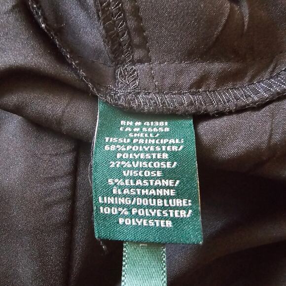 Ralph Lauren Black V Neck Body Con Dress w/Asymmetrical Hemline Size 10 - Picture 7 of 7